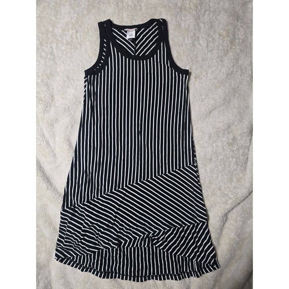 Cabi Wink Striped Asymmetrical Knit Tank Dress Small
